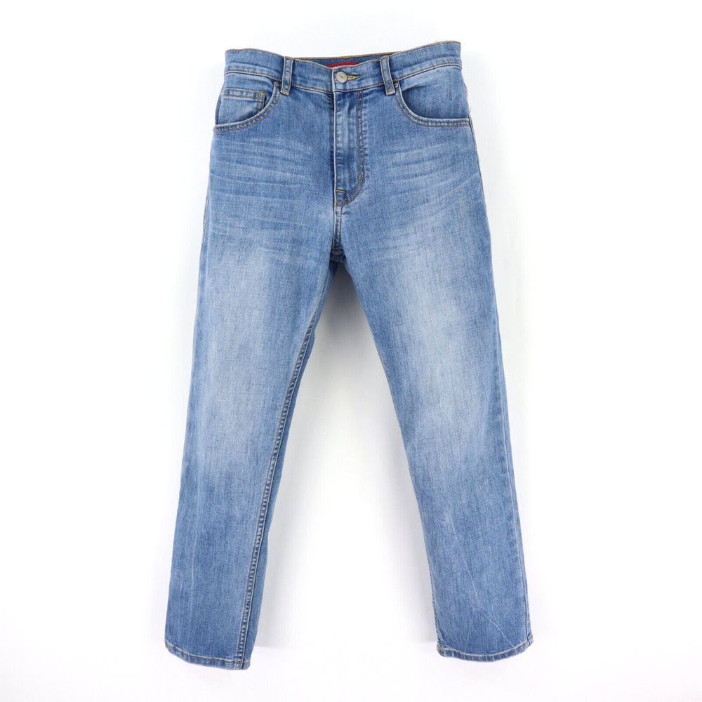 Union Bay Jeans Slim Straight High Rise Junior Womens Size 5 Blue Faded‎ Denim
